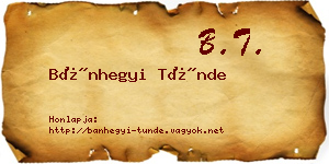 Bánhegyi Tünde névjegykártya